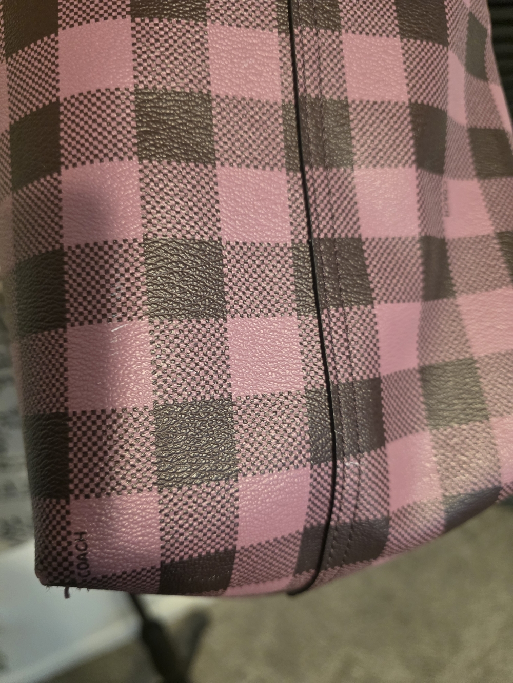 Coach Pink Plaid Tote Bag - Picture 4 of 6
